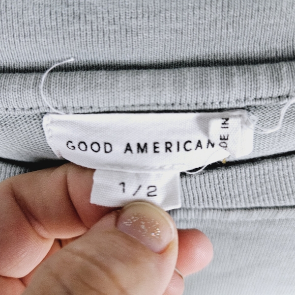 GOOD AMERICAN | crewneck long sleeve boxy oversized pullover sweatshirt - Picture 5 of 6